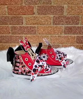 Red Minnie Mouse Custom Shoes - KolorfulKidzCustoms