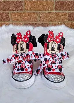 Red Minnie Mouse Custom Shoes - KolorfulKidzCustoms